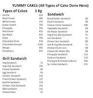 Yummy Cakes menu 1