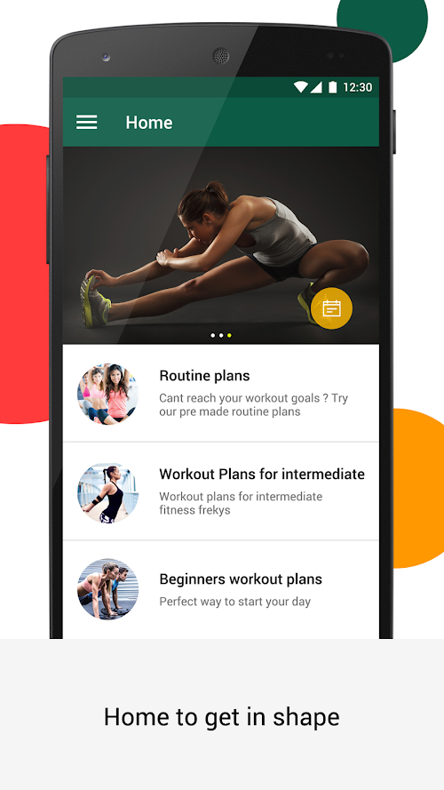 Android application Tirumeni - workout buddy in home &amp; gym screenshort