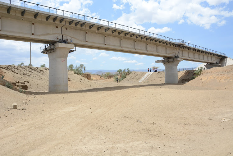 A section of the 120km extension of the SGR from Nairobi to Naivasha.