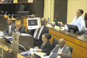 NOWHERE TO HIDE: Gauteng finance MEC Mandla Nkomfe tables an increased budget for the province before members of the legislature. PHOTO: MOHAU MOFKENG