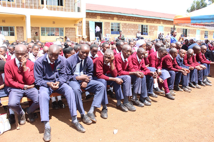 Karega Day Secondary School students during a thanksgiving ceremony on January 10, 2024.