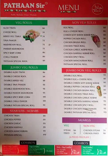 Pathaan Sir menu 