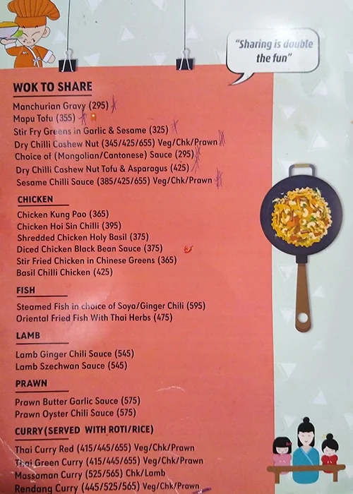 Orange Chopsticks menu 