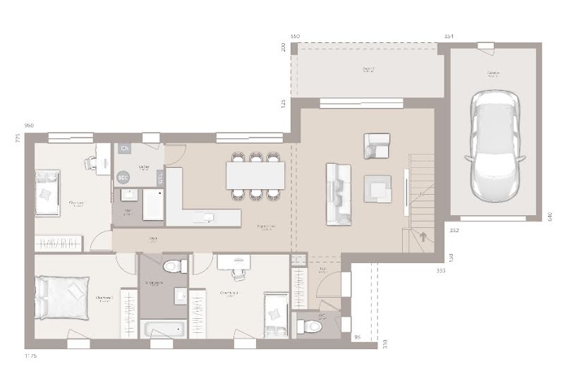  Vente Terrain + Maison - Terrain : 800m² - Maison : 125m² à Villette-d'Anthon (38280) 