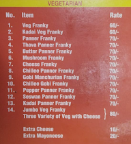 Chennai Franky menu 2