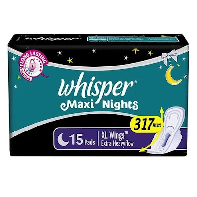 Whisper Sanitary Pads - Maxi Nights Xl Wings - 7 pads