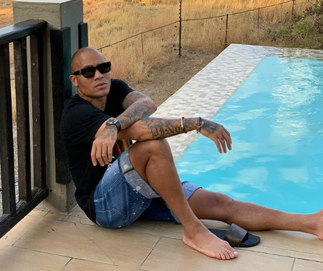 Dino Ndlovu has a quite time at the Shepherd's Tree Game Lodge in the Pilanesberg National Park while on holiday back in South Africa.
