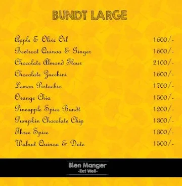 Bien Manger menu 