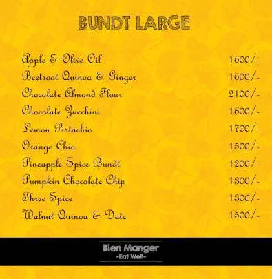 Bien Manger menu 