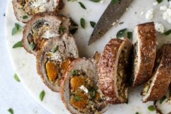 Butternut, Apple and Goat Cheese Stuffed Pork Tenderloin