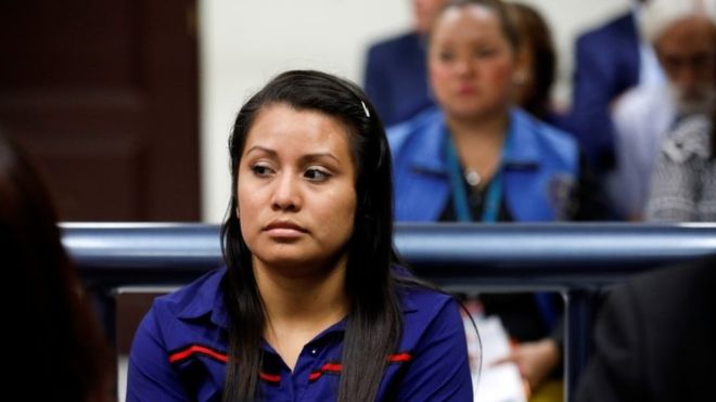 REUTERS Image caption Evelyn Hernandez is facing a retrial for murder, but said her son was stillborn