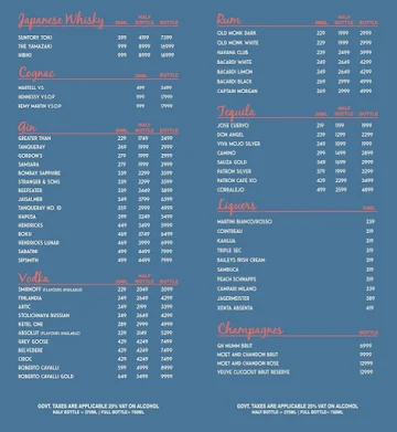 Gola Sizzlers menu 