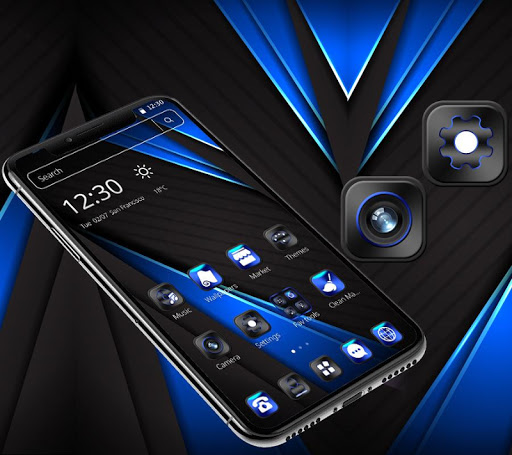 Cool Black Neon Simple Launcher Theme ?