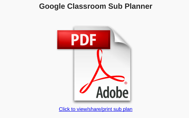 Google Classroom Sub Planner chrome extension