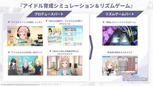 プロデュースとリズムゲームを楽しめる