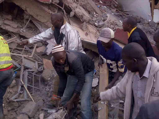 The remnants of a building that collapsed in Ruai on March 17, 2018. /COURTESY