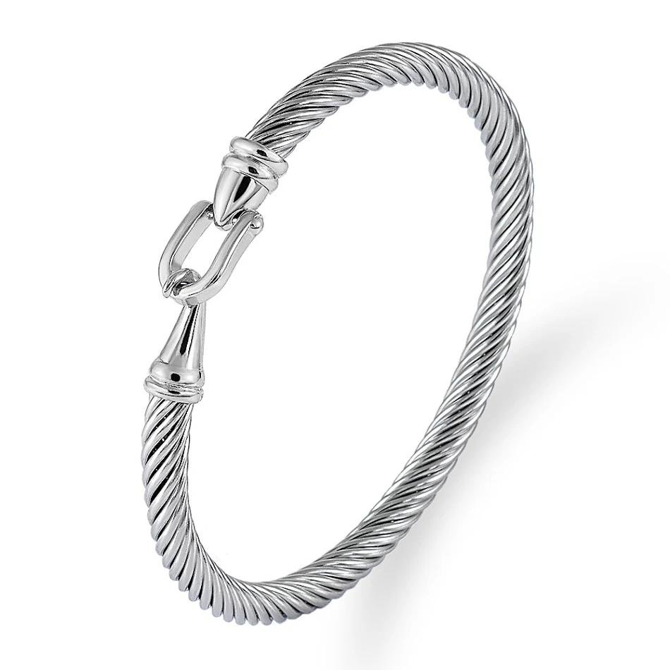 Bracelet en câble tressé en acier titane Élégance robuste pour hommes et femmes Bijou durable et polyvalent Idéal pour un usage quotidien et les occasions spéciales