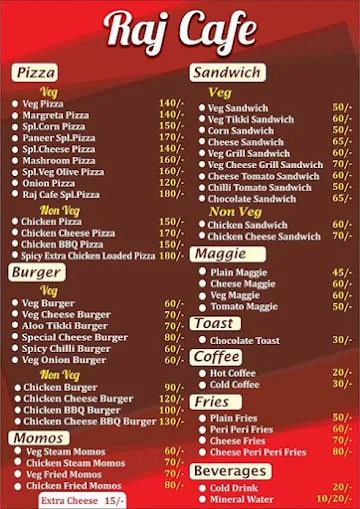 Raj Cafe menu 