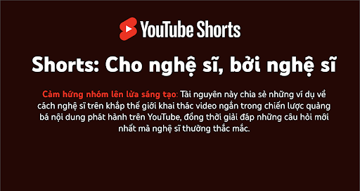 YouTube Shorts: Dành cho nghệ sĩ, vì nghệ sĩ – Tài liệu truyền cảm hứng và câu hỏi thường gặp