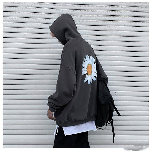 Title 5, Daisy print hooded sweatshirt