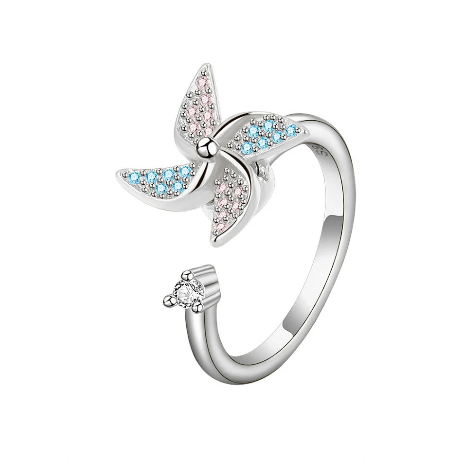 Damesmode Draaibare Ring met Zirkonia Stenen - Unieke Draaifunctie, Stijlvolle Sieraden, Schittering & Elegantie, Perfect Cadeau