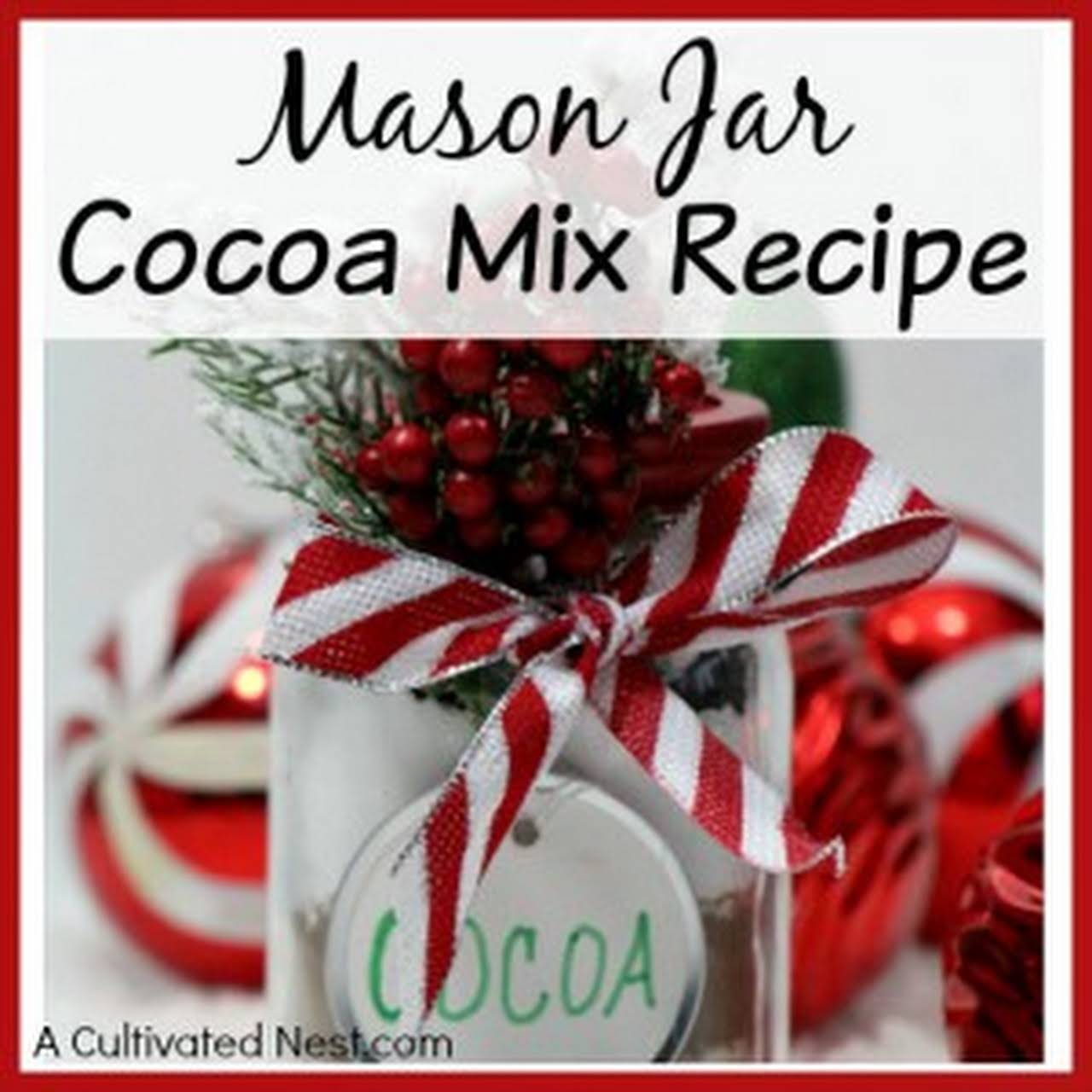 Holiday Mason Jar Cocoa  mixture combination