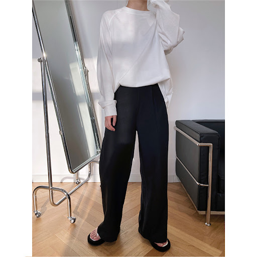Title 5, Loose Drape Casual Straight-leg Mopping Suit Pa...