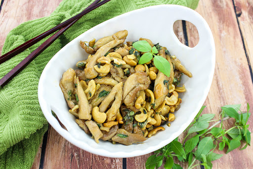 Betty's Thai Basil Stir-Fry Chicken in a bowl.