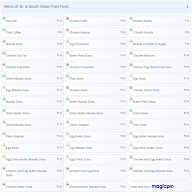 Jk. & South Indian Fast Food menu 1