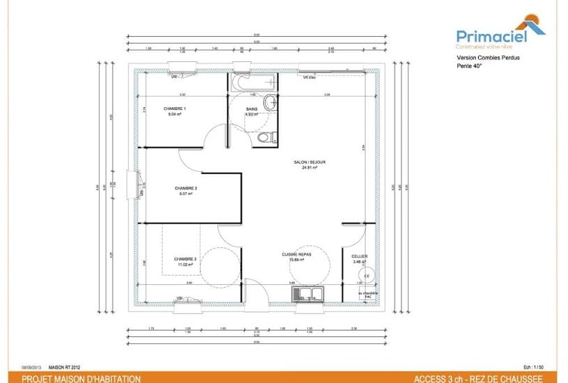  Vente Terrain + Maison - Terrain : 412m² - Maison : 73m² à La Roche-sur-Yon (85000) 