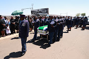 SAPS members as pallbearers at warrant officer Dalmain Morris' funeral
