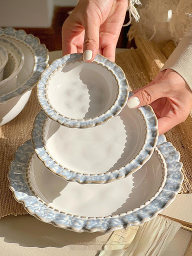 Title 17, French Retro Plate Bowl Set. High-Sense, Simple...