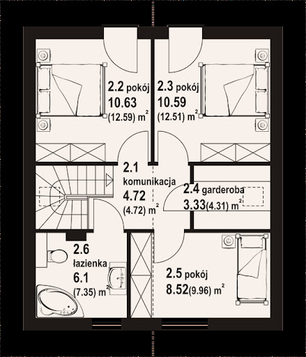 Grodziec aa 70 dws - Rzut poddasza