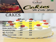 Cakies The Cake Shop menu 1