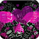 Love Skulls Pink Chrome extension download