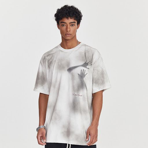 Title 8, Mens Fuzzy Figure Short-sleeved Tie-dye Gradie...