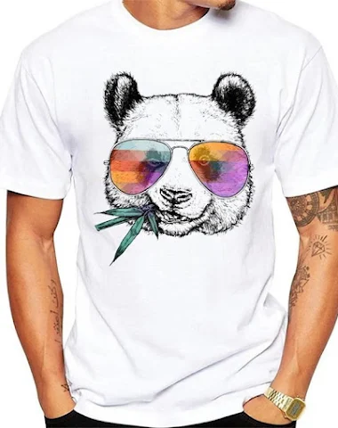 Fashionable Painted Panda Print Men - 0