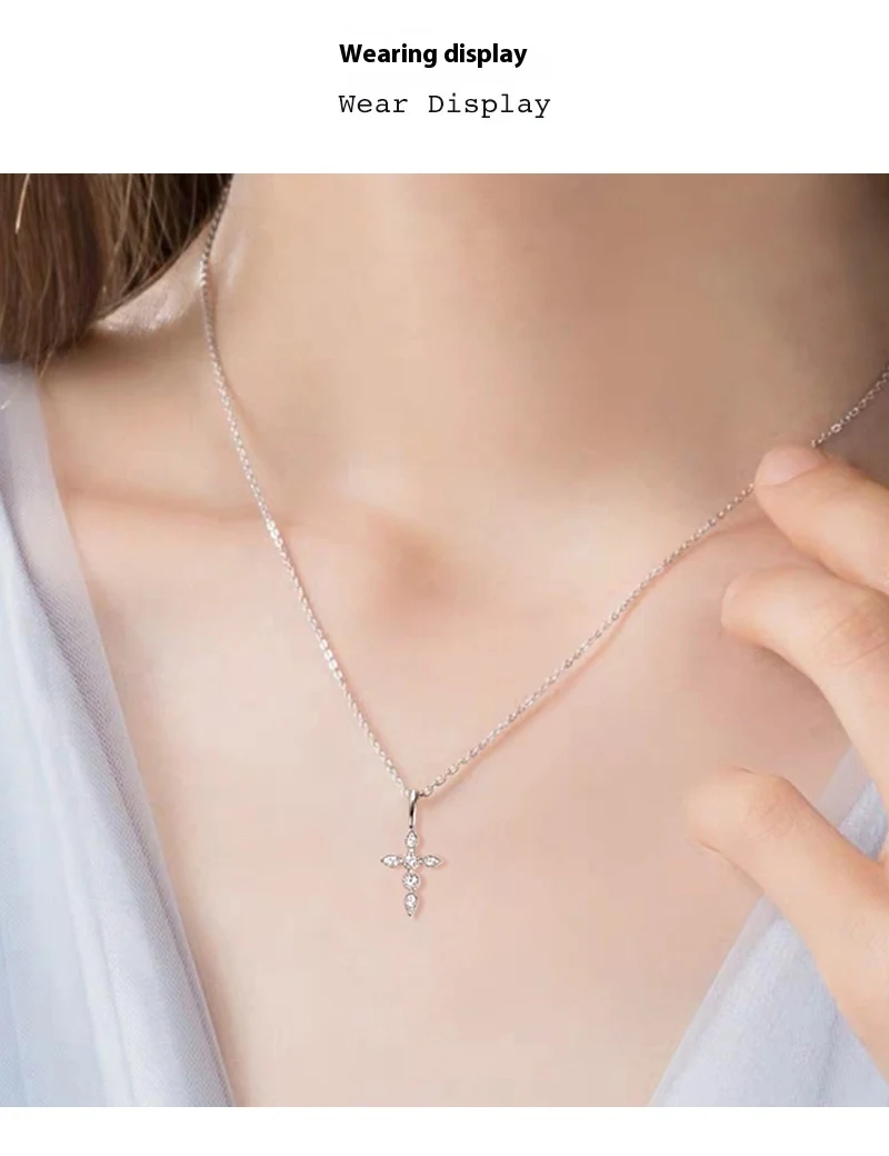 Title 2, Cross Diamanten Ketting voor Dames Schitterende...