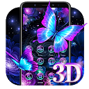 ダウンロード 3D Neon Butterfly Shiny Theme をインストールする 最新 APK ダウンローダ