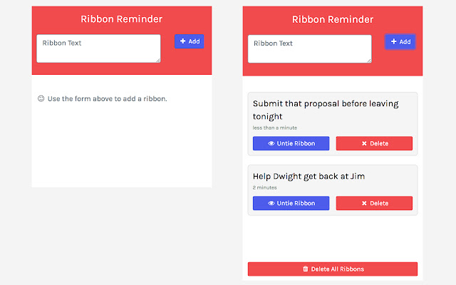 Ribbon Reminder chrome extension