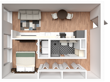 One Bedroom A Floorplan Diagram