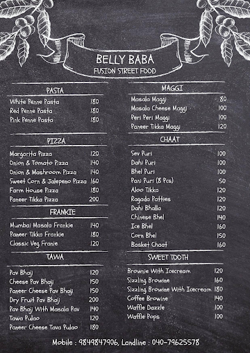 Belly Baba menu 