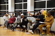 Sibusiso Mkhize and his cast during a rehearsal of his show, Lerumo Badimong that opens tonight.
