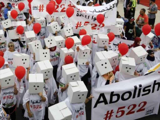 Women demanding the repeal of Article 522 protested at the Beirut Marathon last November. AGENCIES