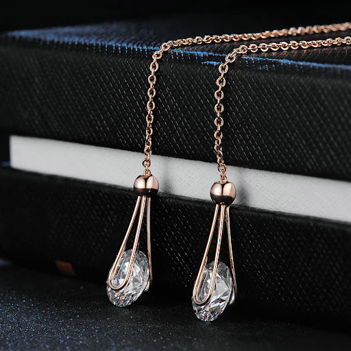Title 5, Simple and fashionable ear line earrings featur...