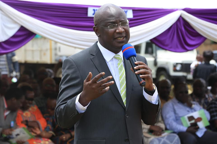 Bungoma Governor Wycliffe Wangamati speaks in Emanyulia.