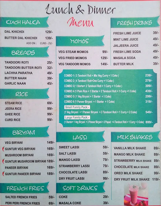 Rajhans menu 