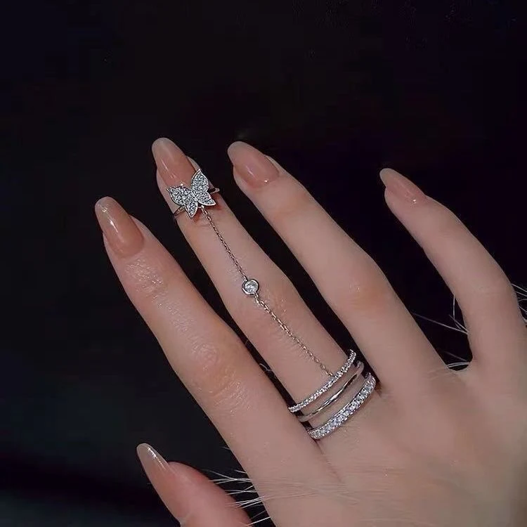 Bague de Doigt Papillon à Gland Net Red