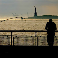 Pescatori a Battery Park di 