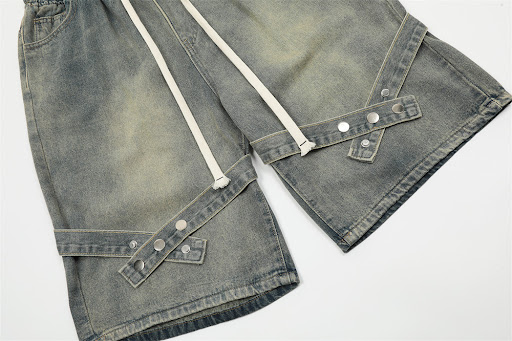 Title 7, Fashion Tie Personality Denim Shorts Men – Styl...